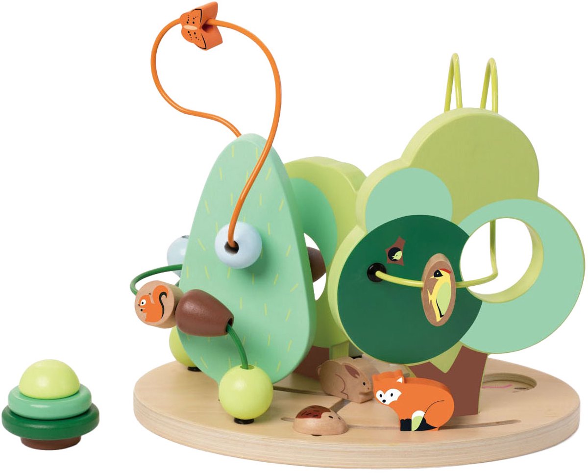 Forêt en spirale de motricité en bois du monde classique, 5 pcs.