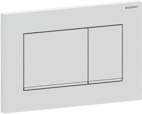Plaque de commande Geberit sigma20 - affleurante 2 boutons - boutons rectangulaires - blanc mat facile à nettoyer