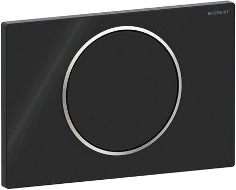 Plaque de commande Geberit sigma10 - chasse d'eau - ronde - noir noir brillant