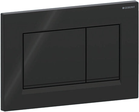 Plaque de commande Geberit sigma20 - 2 boutons affleurants - boutons rectangulaires - noir noir mat noir