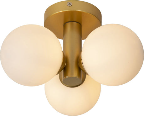 Lucide trudy - plafonnier (plafonnier) salle de bain - ø 28 cm - 3xg9 - ip44 - laiton doré mat