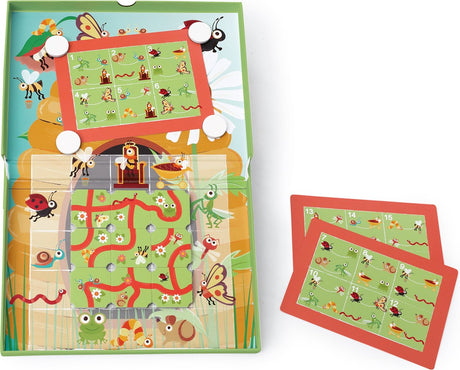 Jeu magnétique à gratter - labyrinthe de jardin - 25,5x38x2cm - avec 20 défis et 2 niveaux - 5 ans
