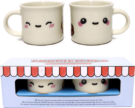 Foodiemals sans marque sans marque - tasses à expresso - lot de 2 - super mignon - puckator