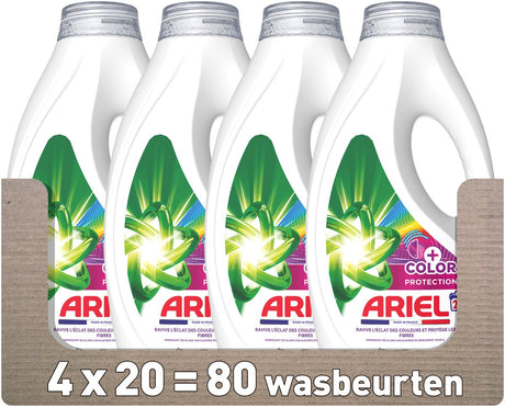 Lessive liquide Ariel + protection couleur - 4 x 20 lavages