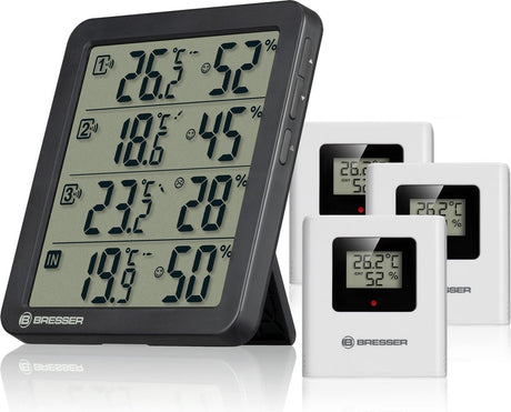 Station météo Bresser - quadro nv - 4 résultats de mesures - 3 capteurs thermo-hygro
