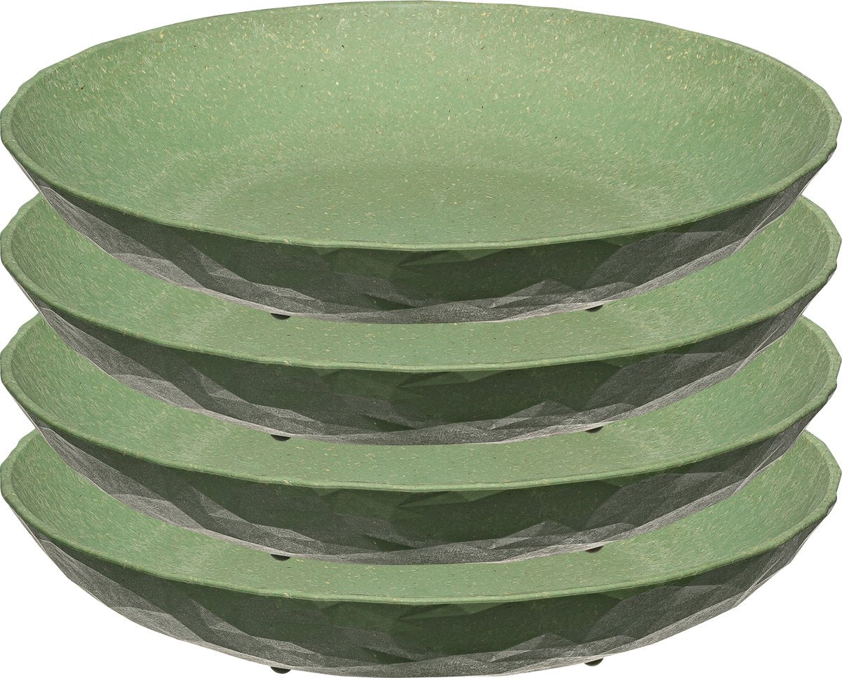 Koziol diep bord, 22 cm, set van 4, organic, blad groen - | club plate