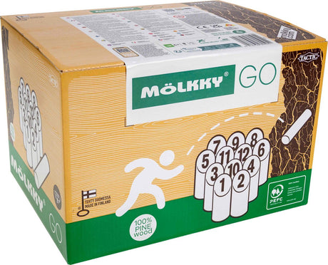 Selecta molkky go jeu de lancer en pin avec 12 cônes