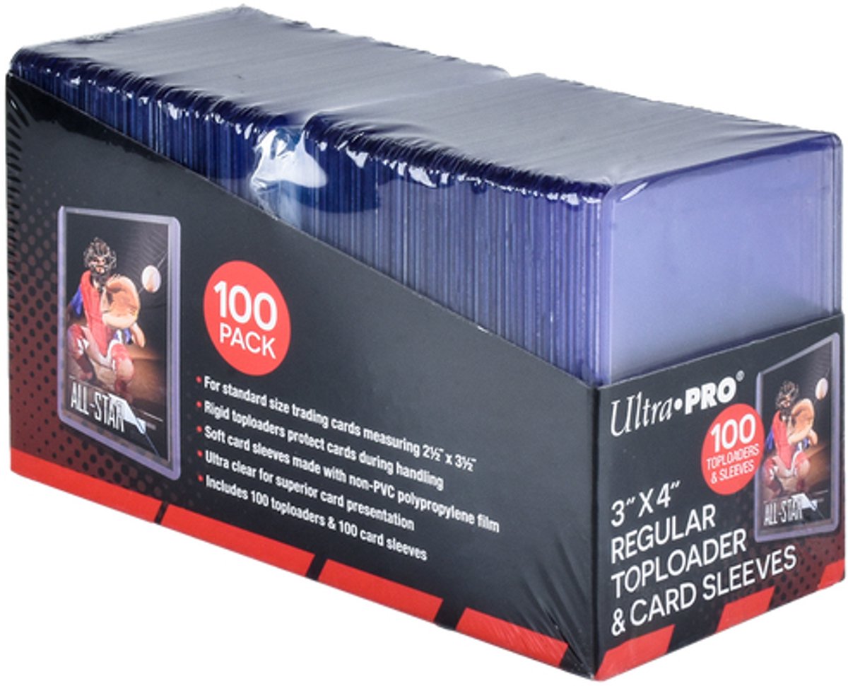 Ultrapro ultra pro - toploader - toploaders - 3 x 4 (100) pochettes de cartes régulières claires (100) - tcg - jeu de cartes à collectionner - up