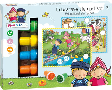 Bambolino jouets fien et teun jeu de tampons éducatifs 14 pièces | 2 pièces