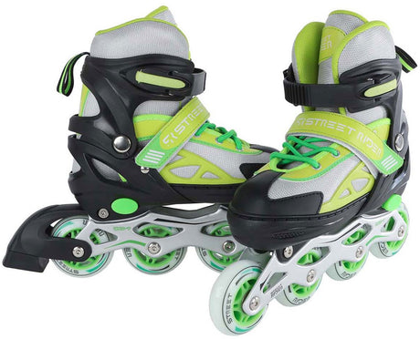 Rollers en ligne Street Rider vert noir réglables, taille 33-36