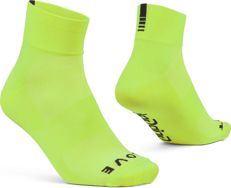 Gripgrab - chaussettes de cyclisme d'été légères SL courtes et performantes 1 paire de chaussettes de cyclisme coolmax coupe basse - jaune haute visibilité - unisexe - taille xs (35-38)