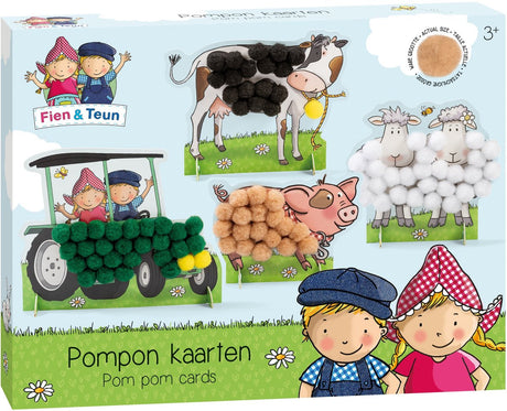 Bambolino Toys Fien et Teun Pompon Sticking Craft Set | 3 pièces
