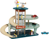 Garage vintage en bois du monde classique avec voitures, 11 pcs.