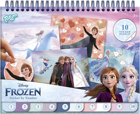 Totum Disney Livre d'activités de vacances La Reine des Neiges, livre de puzzle d'autocollants - autocollant par numéro et livre de coloriage - autocollant par numéro, jouets éducatifs, artisanat 25 pièces