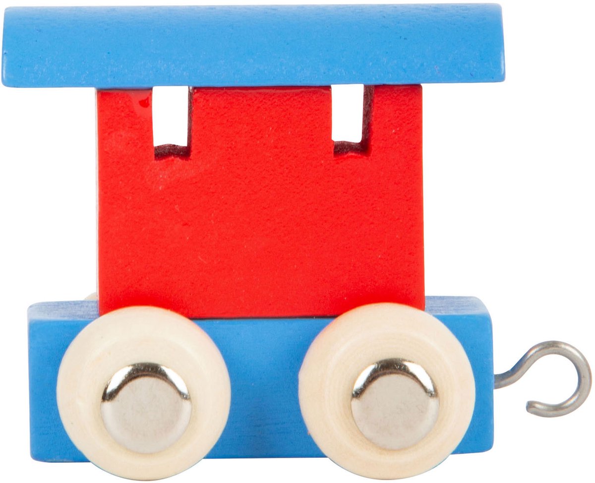Small foot - wagon de train à lettres en bois rouge bleu - 12 pièces