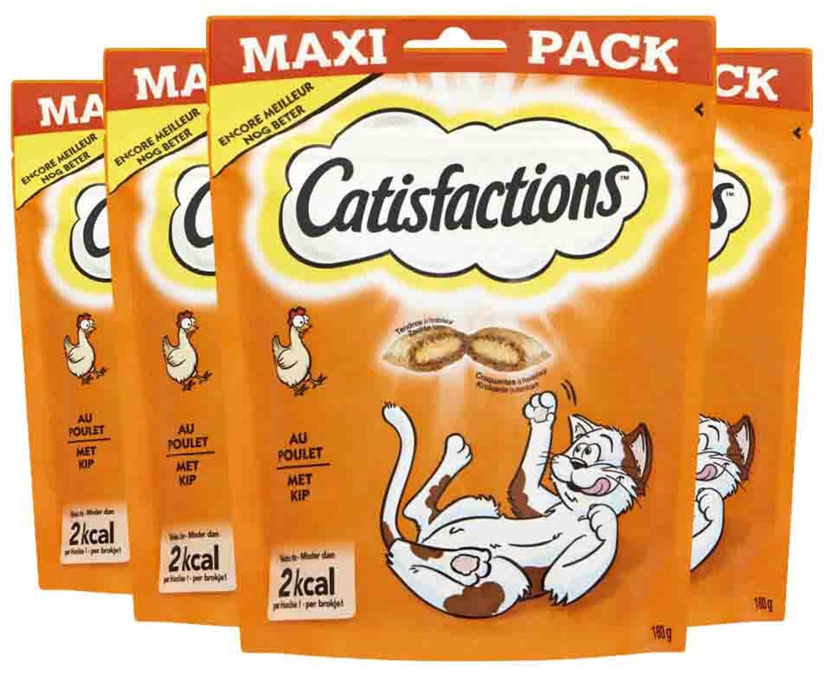 Catisfactions 4x friandises pour chat au poulet 180 gr