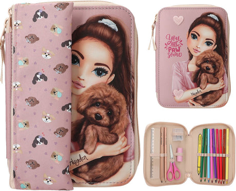 Depesche - trousse à crayons top model basic duo - minou et chien
