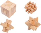 Petit pied - puzzles de cerveau en bois, ensemble de 4