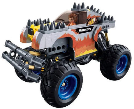 Sluban Power Bricks Bigfoot Grijs Bouwspeelgoed Kinderen Vanaf 6 ans – Constructionspeelgoed Modelbouw Monstertruck – Bouwdoos avec 267 bouwstenen et 1 minifigure – M38-b1162