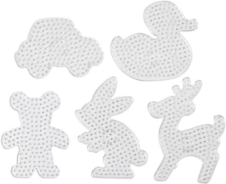 Creativ company plaque de base, ours en peluche, voiture, renne, canard et lapin, dim. 16x19,5-19x24 cm, jumbo, transparent, 5 pièces 1 boîte