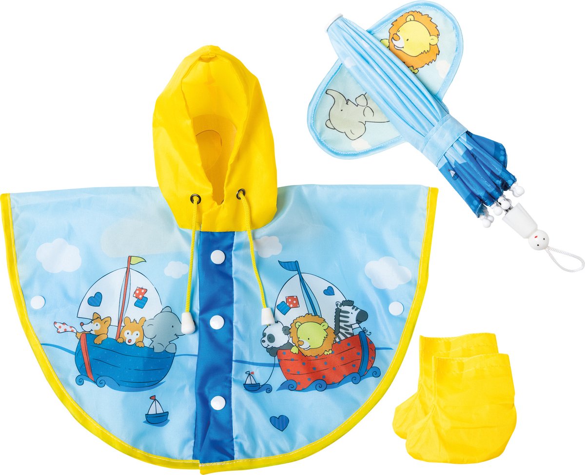 Heless vêtements de pluie pour poupée 28-35 cm polyester bleu jaune 3 pièces