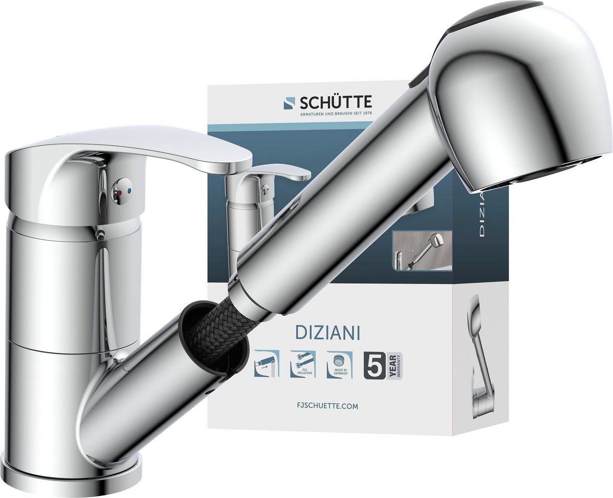 Schütte schütte one -button mélangeur jetable jet diziani chrome -colored