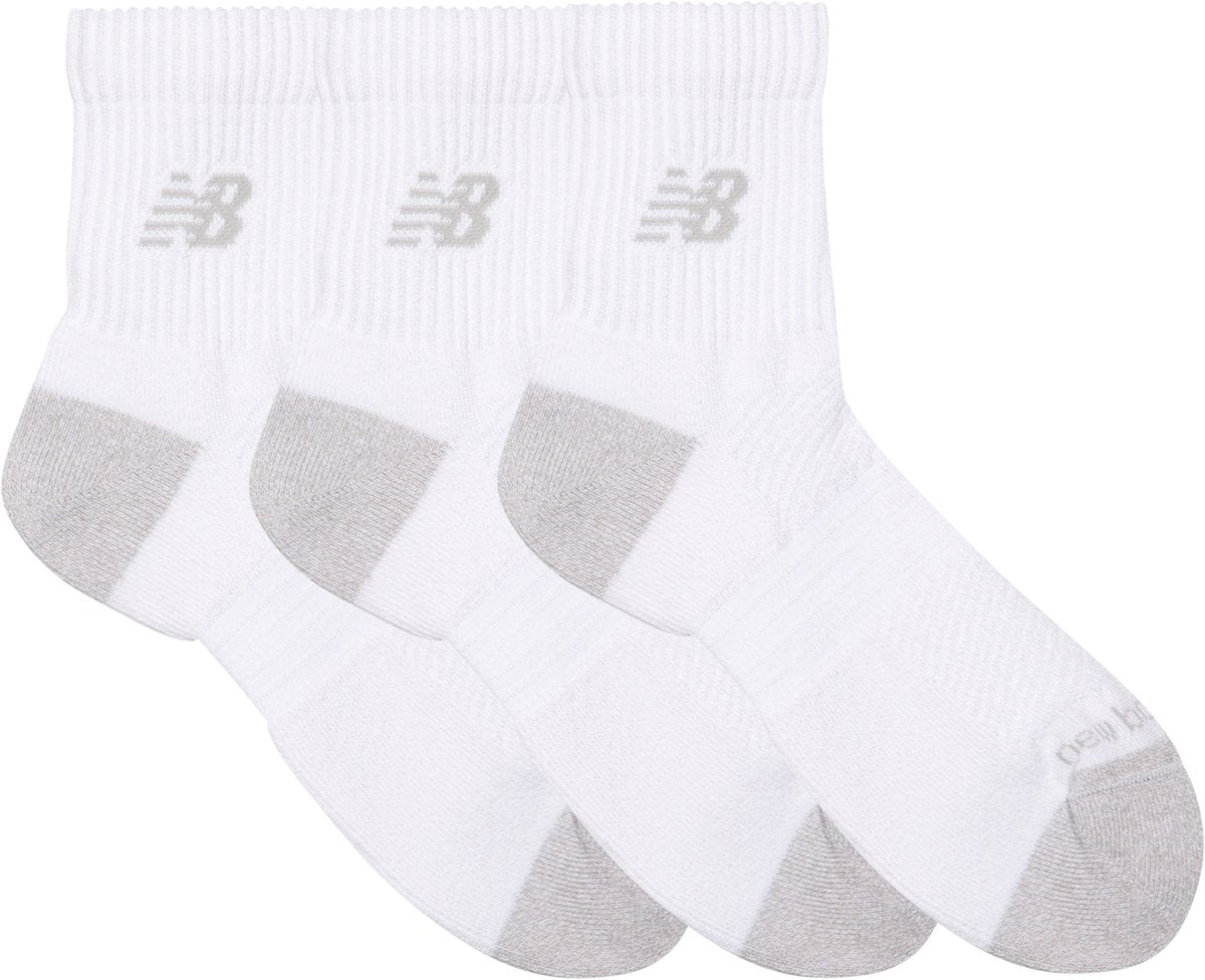 New balance active qtr chaussettes 3 pack chaussettes de sport unisexes - blanc