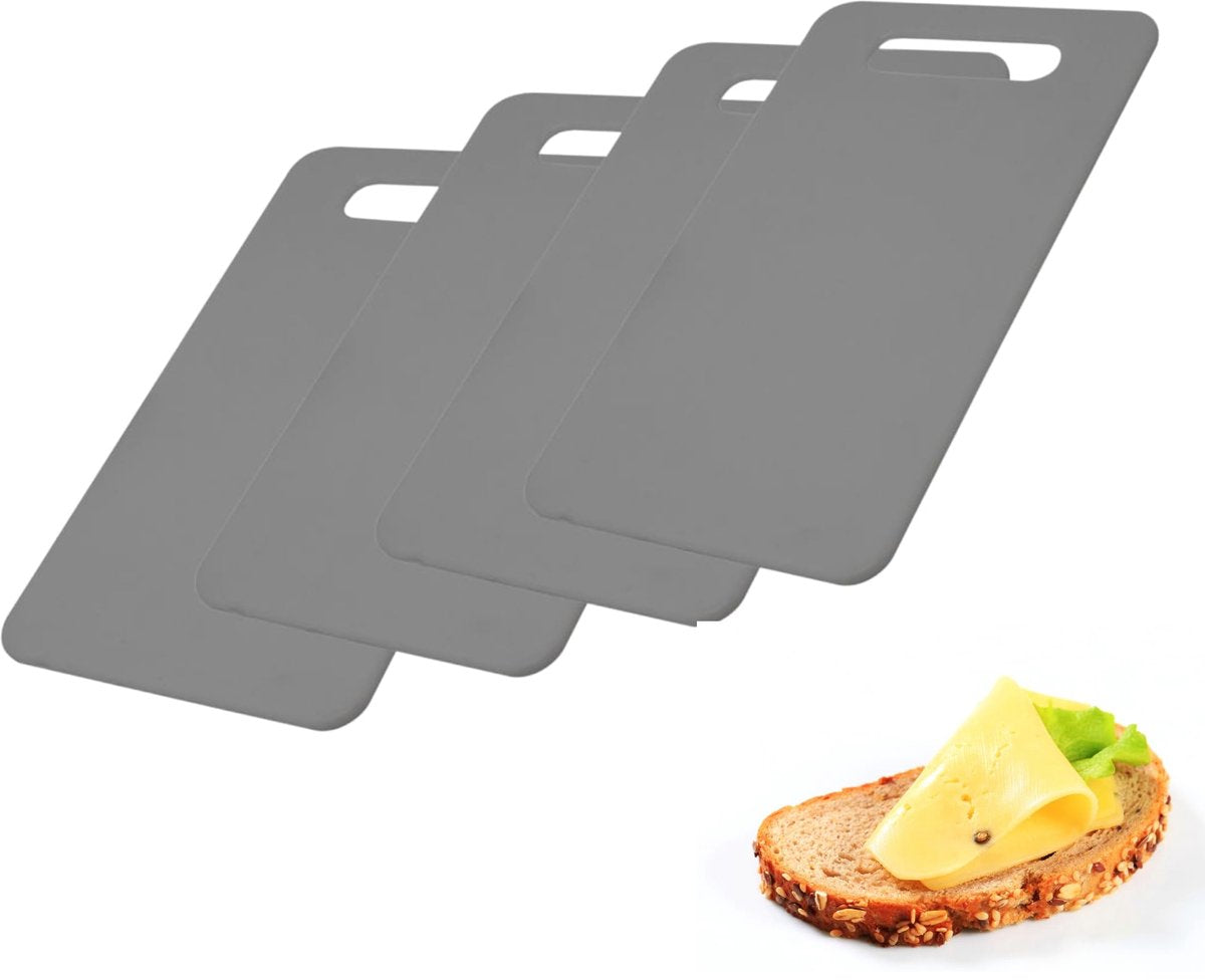 Planches à petit-déjeuner Westmark - 25x15cm - 4 pièces - adaptées aux couteaux - plastique, anthracite