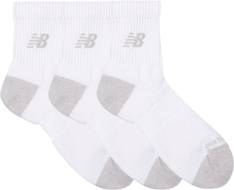 New balance active qtr chaussettes 3 pack chaussettes de sport unisexes - blanc