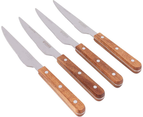 Gimex - ligne nature - set de couteaux - bois - acier inoxydable - 4 pièces