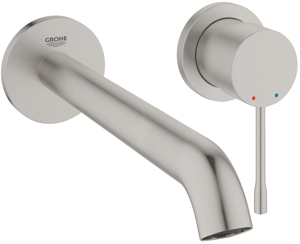 Grohe essence nouveau robinet de lavabo mural à encastrer - corps à encastrer - sans corps à encastrer - bec long - supersteel - économie d'eau