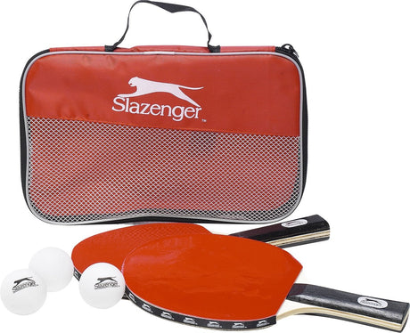 Set de tennis de table Slazenger 6 pièces - avec 4 balles de ping-pong et 2 raquettes de tennis de table - set de ping-pong avec sac de rangement