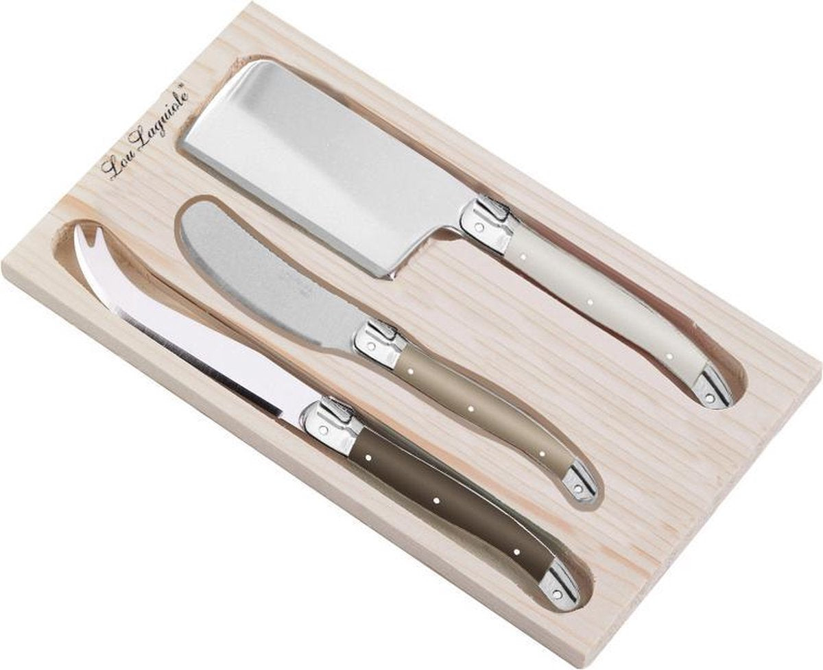Coffret 3 couteaux à fromage en bois Lou laguiole