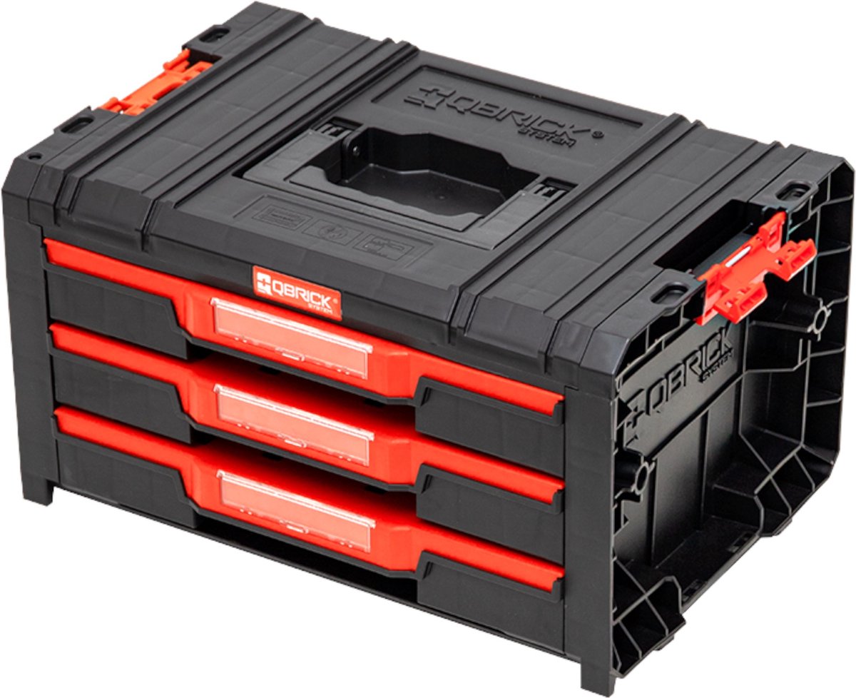 Qbrick system pro - mallette à outils - trois tiroirs - guides métalliques - poignée ergonomique