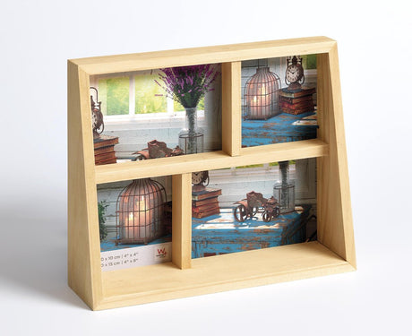 Walther rustique - cadre photo - format photo 2x10x10 cm + 2x10x15 cm - nature