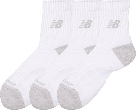 New balance active qtr chaussettes 3 pack chaussettes de sport unisexes - blanc