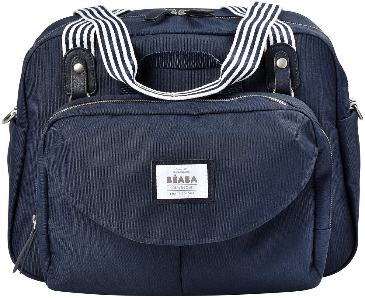 Béaba geneve - sac à langer - sac chambre d'enfant - style modulable - grande capacité - incluant sac à lunch isotherme matelas à langer - bleu
