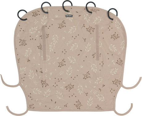 Dooky housse universelle pare-soleil poussette - protection UV pour votre enfant - poussette pare-soleil - feuilles romantiques beige