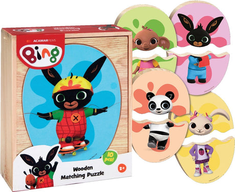 Brandless sans marque bing puzzle en bois jouets éducatifs 10 pièces motricité.