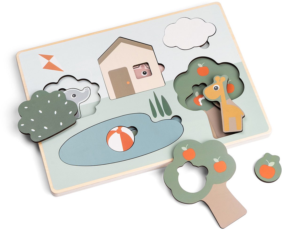 Puzzle en couches de bois Done by Deer, 10 pcs.