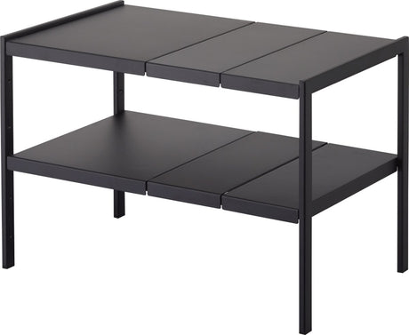 Yamazaki organisateur d'armoires de cuisine extensible - 2 niveaux - tour - noir