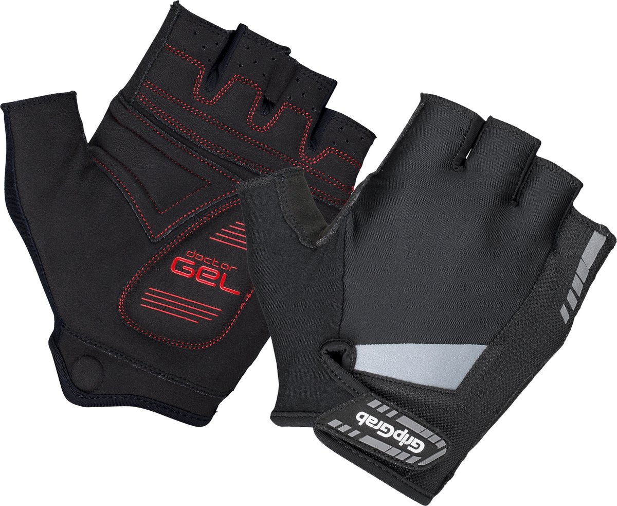 Gripgrab - gants de cyclisme d'été à doigts courts rembourrés en supergel - noir - unisexe - taille XL