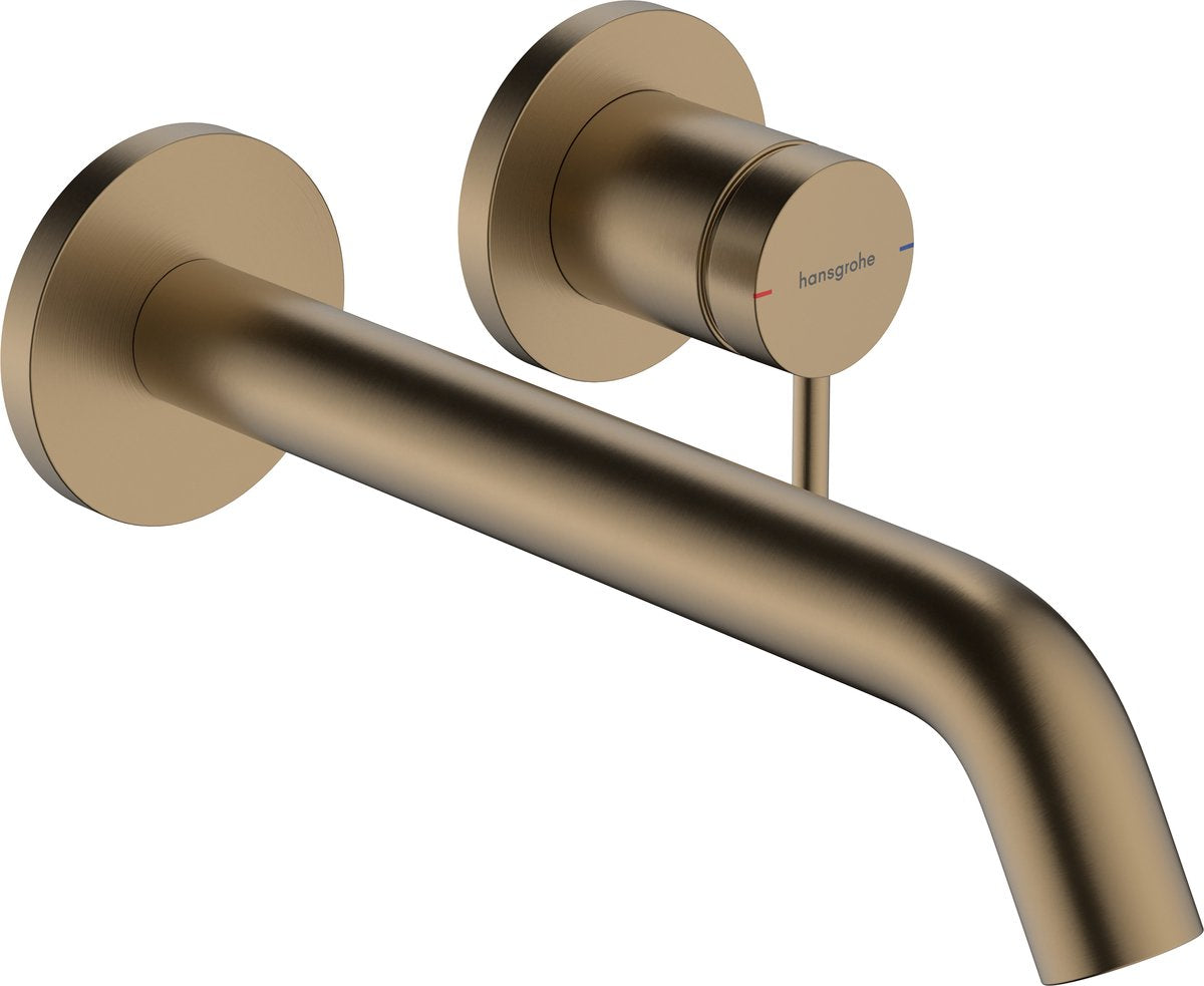Hansgrohe tecturis s - robinet de lavabo à encastrer - pour montage mural - commande monocommande - bec 22,5 cm - bronze brossé