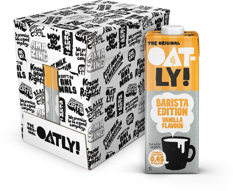 Ouah ! Oatly Oats Barista Edition Arôme Vanille - 6 pièces - (6l) - Lait végétal longue conservation - Vanille Barista - Pack économique