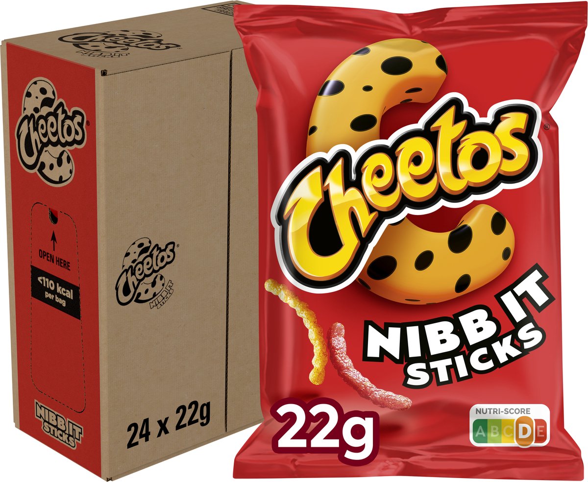 Cheetos nibb-it sticks naturels - chips - 24 x 22 grammes