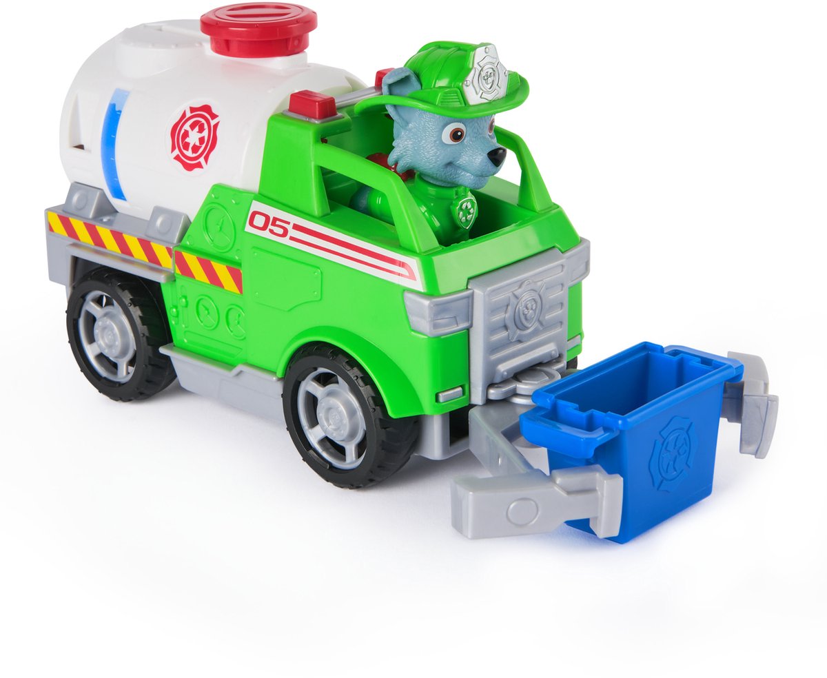Paw Patrol - pompiers - Le camion-citerne de pompiers de Rocky - véhicule jouet avec figurine de jeu