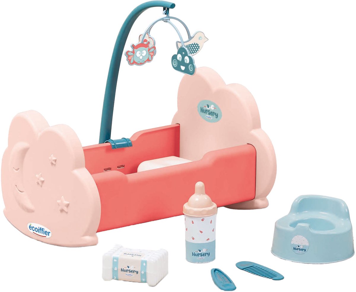 Berceau de poupée Ecoiffier avec accessoires, 6 pcs.