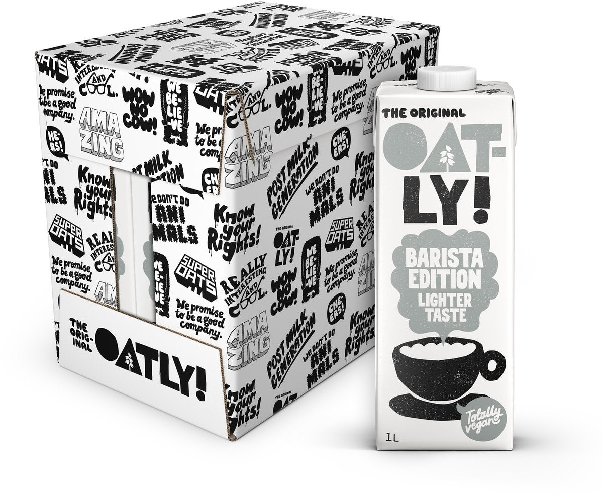 Ouah ! oatly oats barista édition goût plus léger - 6 pièces - (6l) - lait végétal longue conservation - goût barista plus léger - pack économique