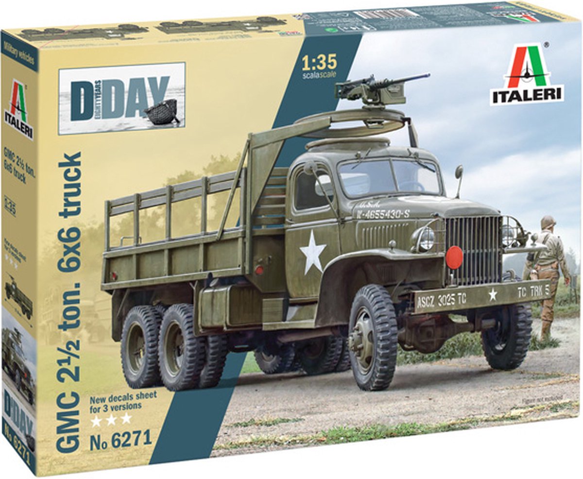 Maquette Italeri véhicules militaires - 6271 gmc 2 1 2 tonnes. Camion 6x6 -Jour J 80e anniversaire- plastique - 1:35 - construction de modèles