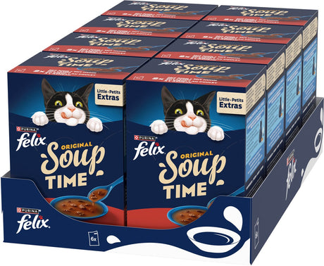 Felix Soup Meat Selection - Nourriture humide pour chat - Bœuf Poulet Agneau - 48 x 48 g